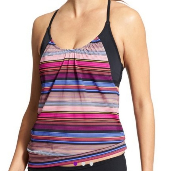 Athleta Other - 🚫SOLDAthleta Capri Stripe Blousy Tankini swim top